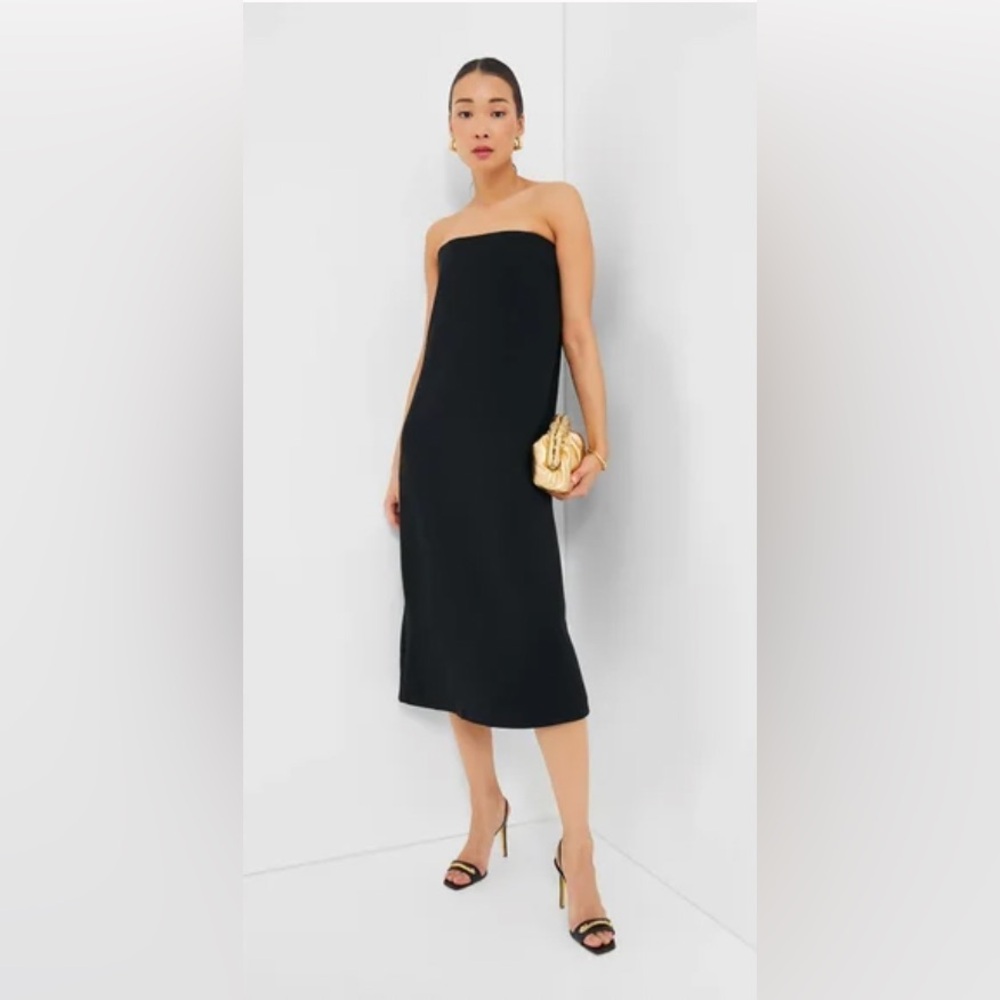 strapless noir crepe marin dress